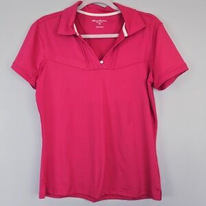 Tommy Armour Dri-logic Solid Pink Golf Polo Short Sleeve Shirt Womens Medium.B38